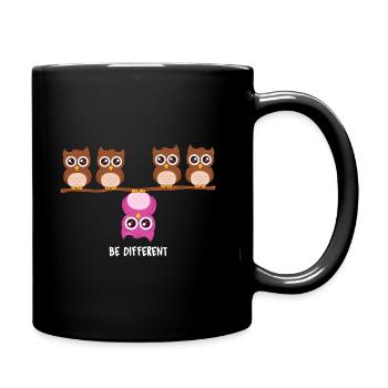 Sweet owls Be Different - Full Colour Mug - black - Right