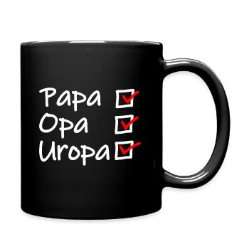 Uropa Opa Papa Vatertag Geschenk - Tasse einfarbig - Schwarz - Rechts