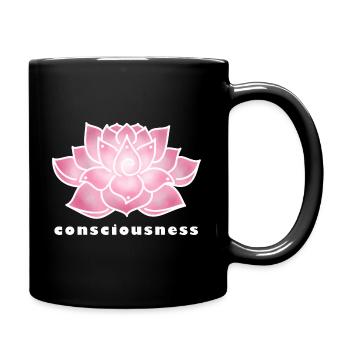 Lotus, Bewusstsein - Tasse einfarbig - Schwarz - Rechts