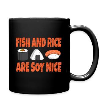 Sushi - Tasse einfarbig - Schwarz - Rechts