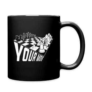 Schachmatt Schachfigur Schach - Tasse einfarbig - Schwarz - Rechts