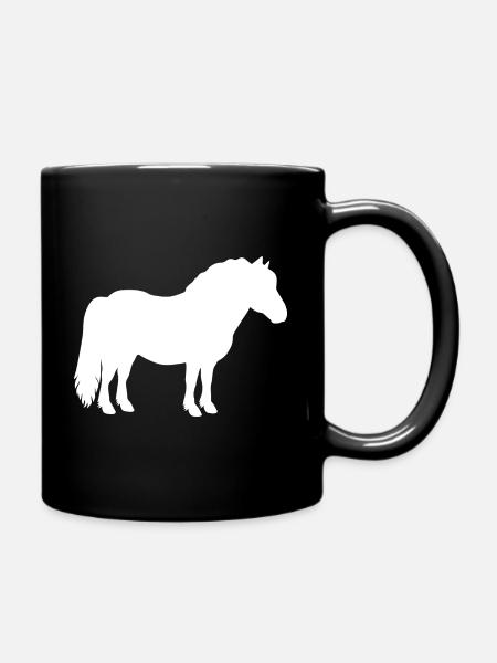 Shetty Shetland Pony Pferd Reiterin Damen Mädchen - Tasse einfarbig - Schwarz