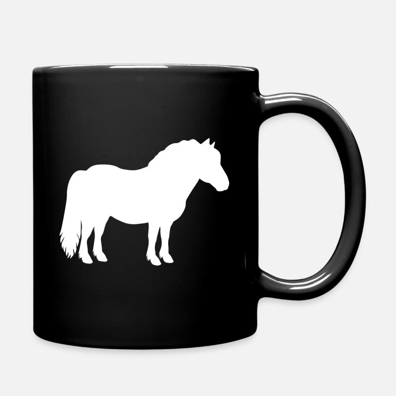 Shetty Shetland Pony Pferd Reiterin Damen Mädchen - Tasse einfarbig - Schwarz