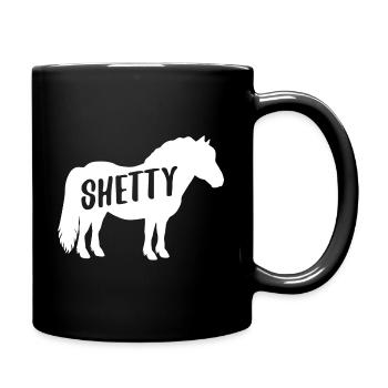 Shetty Shetland poney cheval cavalier dames filles - Mug uni - noir - Droite