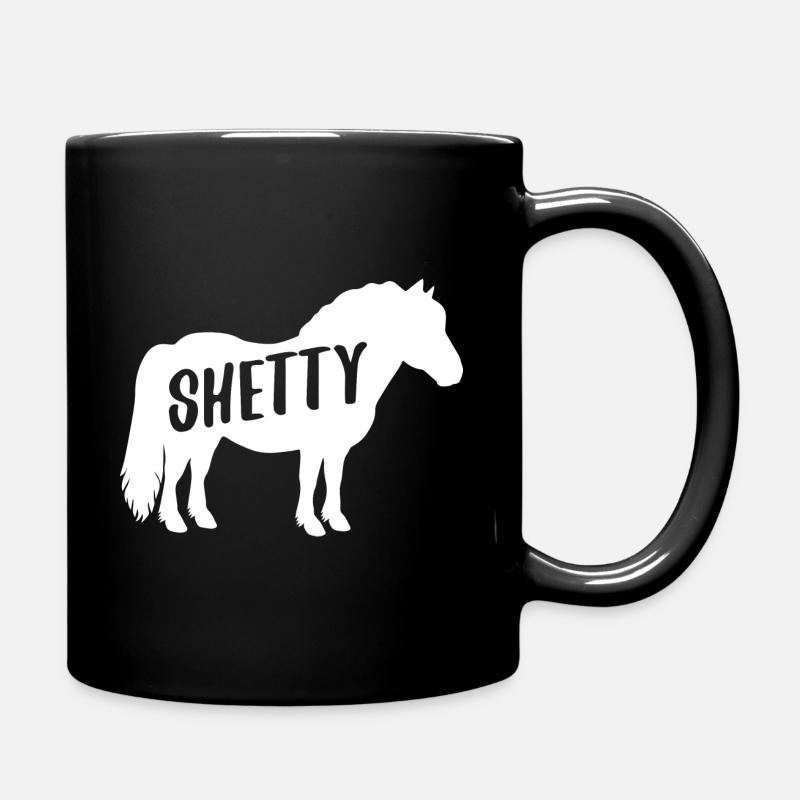 Shetty Shetland Pony Pferd Reiterin Damen Mädchen - Tasse einfarbig - Schwarz
