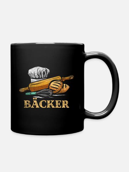 Bäcker Backen - Tasse einfarbig - Schwarz