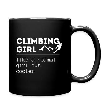 Climbing Girl Climb Climber Rock Mountain Wall - Full Colour Mug - black - Right