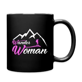 Wander Woman Frauen Wandern Geschenkidee - Tasse einfarbig - Schwarz - Rechts