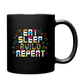 Eat Sleep Build Repeat Master Builder Block Gift - Mug uni - noir - Droite