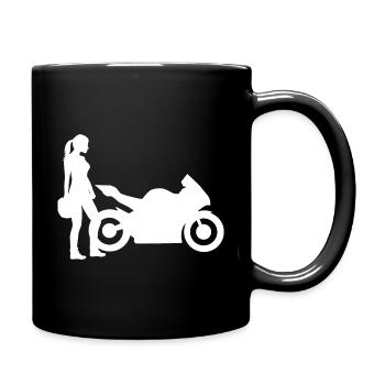 Motocycliste Supersporter Femme Dame moto - Mug uni - noir - Droite