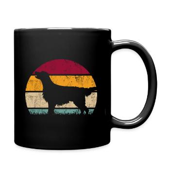 Flat Coated Retriever Retro Vintage Silhouette - Mug uni - noir - Droite