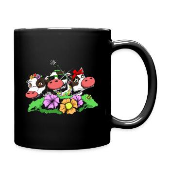 Funny Cows Crazy Cows Baby Toddler Romper - Full Colour Mug - black - Right