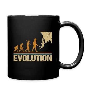 Evolution Klettern Lustig Witziges für Kletterer - Tasse einfarbig - Schwarz - Rechts