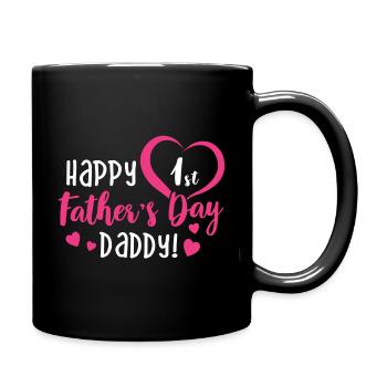 Bonne 1ère fête des pères Petite fille - Mug uni - noir - Droite