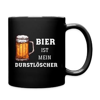 Bier ist mein Durstlöscher Männertag Geschenk Bier - Tasse einfarbig - Schwarz - Rechts