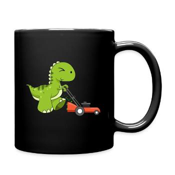Lawn Protector Mower Dinosaur Gardener Dino Lawn - Mug uni - noir - Droite