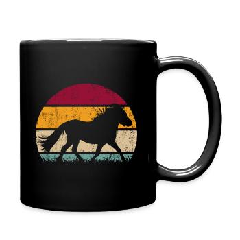 Shetland Pony Vintage Retro - Full Colour Mug - black - Right