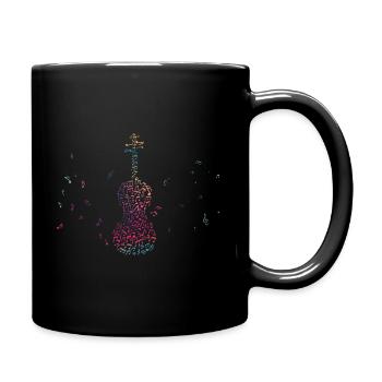 Violon coloré Musique musicale Instrument à cordes - Mug uni - noir - Droite