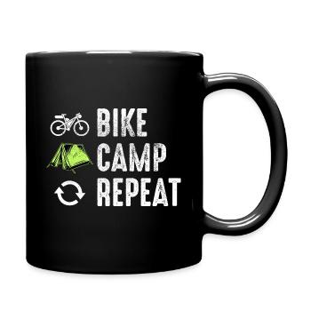 Bikepacking Radfahrer Gravel Bike Fahrrad Lustig - Tasse einfarbig - Schwarz - Rechts