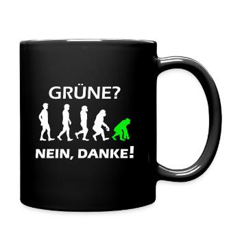 Grüne Nein Danke - Tasse einfarbig - Schwarz - Rechts