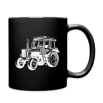 Belarus Traktor Landwirt Geschenk Stall - Tasse einfarbig - Schwarz - Rechts
