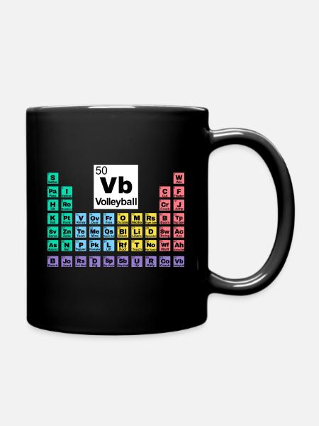 Volleyball Periodensystem - Tasse einfarbig - Schwarz
