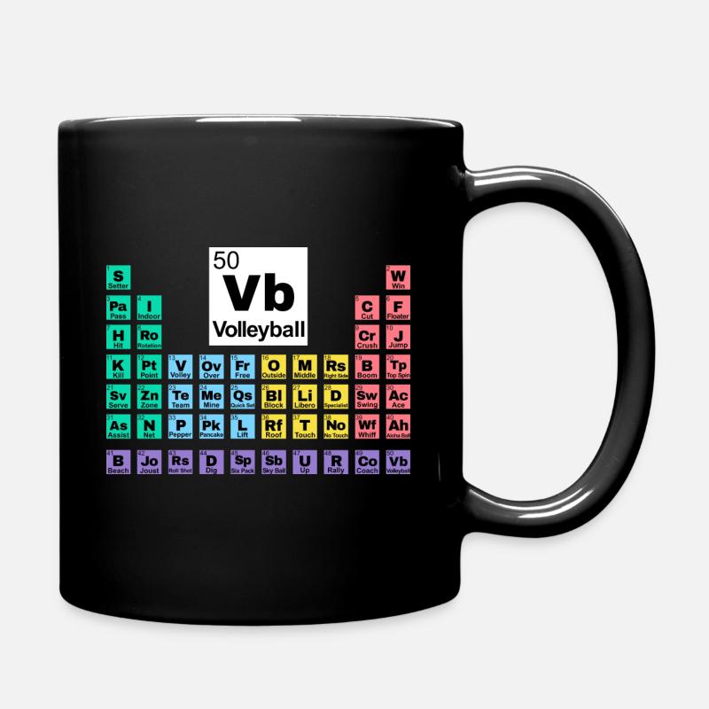 Volleyball Periodensystem - Tasse einfarbig - Schwarz