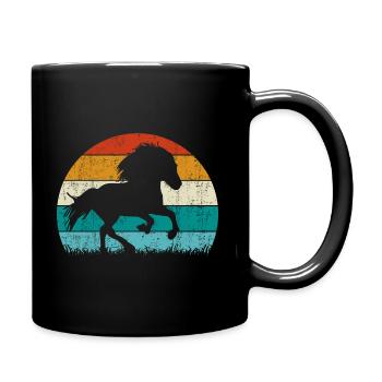 Islandpferd Tölt Retro Vintage - Mug uni - noir - Droite