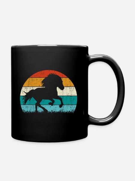 Icelandic Horse Tölt Retro Vintage - Full Colour Mug - black