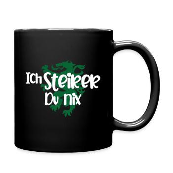 Ich steirer du nix Wappen Geschenk Steiermark - Tasse einfarbig - Schwarz - Rechts