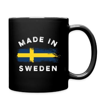 Fabriqué en Suède - Drapeau de la Suède - Mug uni - noir - Droite