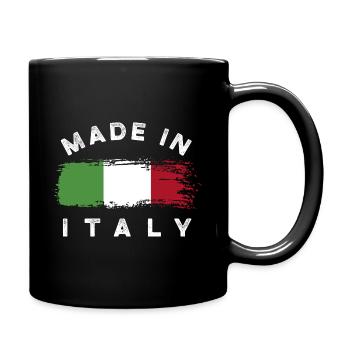 Made in Italy - Italien Flagge - Tasse einfarbig - Schwarz - Rechts