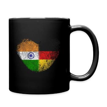 Indien Fingerabdruck für stolze Deutsch-Inder - Tasse einfarbig - Schwarz - Rechts