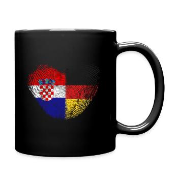 Kroatien Fingerabdruck für stolze Deutsch-Kroaten - Tasse einfarbig - Schwarz - Rechts