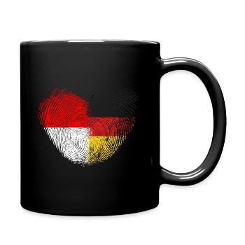 Indonesien Fingerabdruck für Deutsch-Indonesier - Tasse einfarbig - Schwarz - Rechts