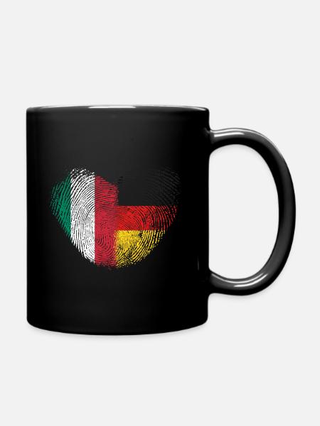 Italien Fingerabdruck für stolze Deutsch-Italiener - Tasse einfarbig - Schwarz