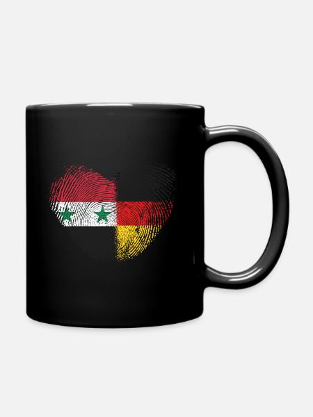 Syrien Fingerabdruck für stolze Deutsch-Syrer - Tasse einfarbig - Schwarz