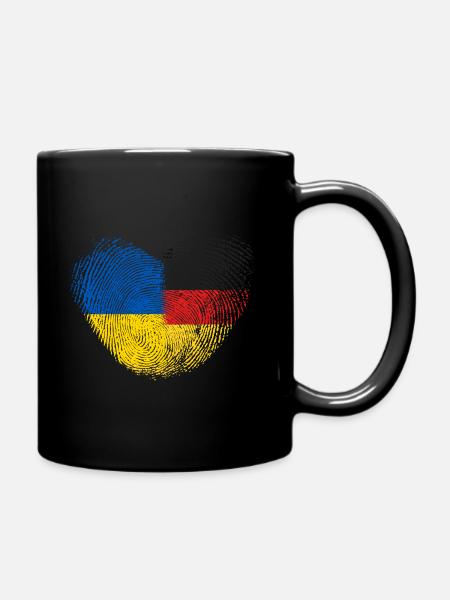 Ukraine Fingerabdruck für stolze Deutsch-Ukrainer - Tasse einfarbig - Schwarz