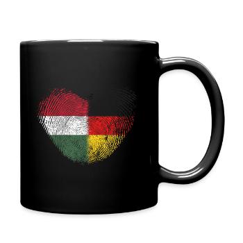 Ungarn Fingerabdruck für stolze Deutsch-Ungaren - Tasse einfarbig - Schwarz - Rechts