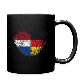 Niederlande Fingerabdruck für Deutsch-Niederländer - Tasse einfarbig - Schwarz - Rechts