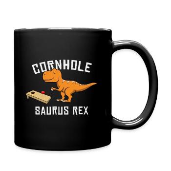 Cornhole Saurus Rex Dino Dinosaur Boy Playing - Tasse einfarbig - Schwarz - Rechts