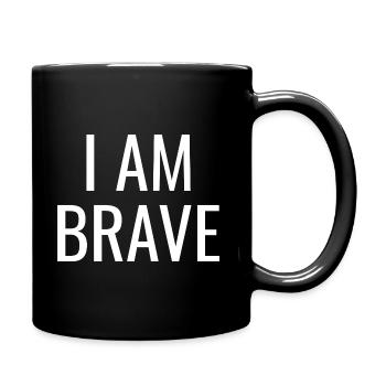 I Am Brave - Christian Positive Quotes - Full Colour Mug - black - Right