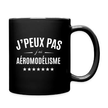 J'peux pas j'ai aéromodélisme - Mug uni - noir - Droite