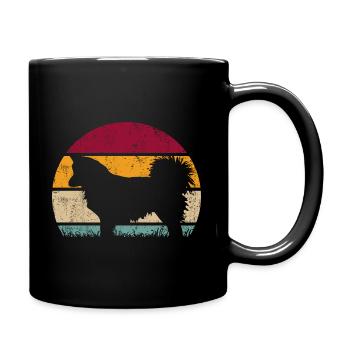Icelandic Dog Vintage Retro - Full Colour Mug - black - Right
