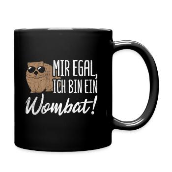 Je m’en fiche Je suis un Wombat - Mug uni - noir - Droite