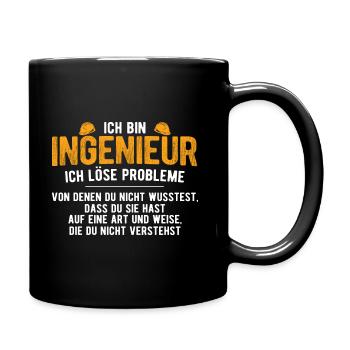 Ingenieur Student - Tasse einfarbig - Schwarz - Rechts