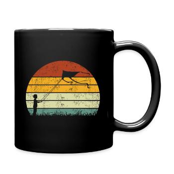 Drachensteigen Drachen Steigen lassen Vintage - Tasse einfarbig - Schwarz - Rechts