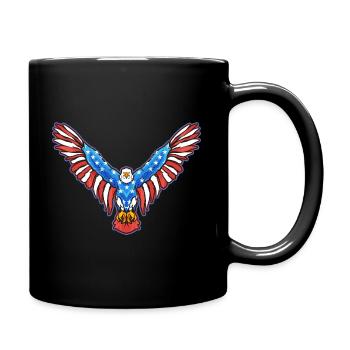 Amerikanischer Weißkopfseeadler Amerikanischer 4. - Tasse einfarbig - Schwarz - Rechts