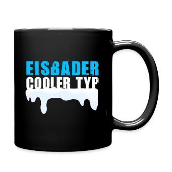 Eisbaden Eisbader cooler Typ Winterbaden - Tasse einfarbig - Schwarz - Rechts