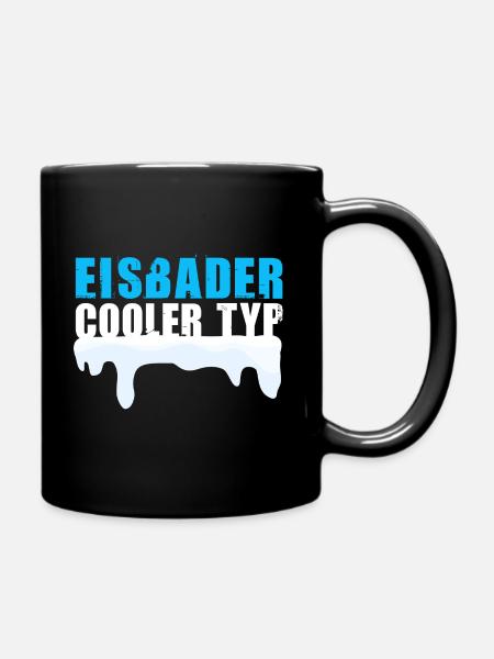 Eisbaden Eisbader cooler Typ Winterbaden - Tasse einfarbig - Schwarz